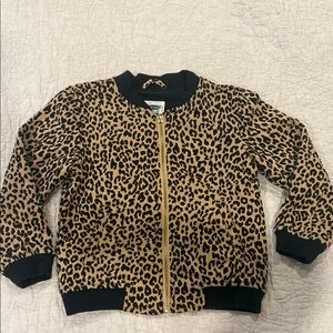 Old Navy Kids Leopard Print Jacket - Black and Tan